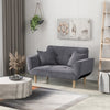 Recliner Sleeper Small Sofa Bed Compact Loveseat Couch with Wood Legs Light Grey