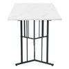 Dining Table Rectangle Marble Effect Top with Metal Black Legs for Home Kitchen