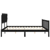Camerina Bed Frame with Headboard Black 200x200 Solid Wood,Furniture,Beds M3F7