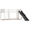 Bunk Bed with Slide and Curtains White and Black 80x200 O3R8