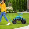 Outdoor Heavy-Duty Gardening Cart w/ 26 cm Tires-Blue