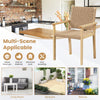 2X Outdoor Patio Dining Chairs Paper Rope Woven Armchairs Rubber Wood Frame