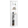 3-Tier Bathroom Storage Cabinet Free-Standing Floor Cabinet Adjustable Panel