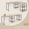 L-Shaped Corner Computer Desk Study Writing Desk Workstation with Storage Shelf