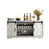 Sliding Barn Door Sideboard Storage Cabinet Coffee Bar TV Stand Farmhouse Style