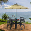 Garden Dining Set Outdoor Furniture Stackable Chair Table With Umbrella Hole
