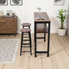 Industrial Kitchen Breakfast Bar Dining Table and 2 Bar Stools Set Steel Frame