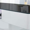 High Gloss Coffee Table for Living Room White Tempered Glass Top Coffee Table