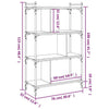 Lechnical Bookcase 4-Tier Brown Oak 76x32x123 Engineered B1B9