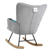 Ergonomic High Back Rocking Chair Linen Patchwork Rocker Armchair Recliner Seat