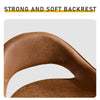 Hollow Backrest Swivel Bar Stool Set Brown PU Coated Iron Legs 2pcs