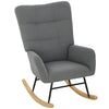 Rocking Chair Teddy Upholstered Accent Chair Modern Armchair with Backrest, Grey
