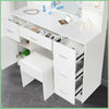 Modern Vanity Makeup Desk with LED Lights Mirror 3 Lights Colors 5 Drawers White