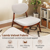 Set of 2 Accent Chairs with Side Table Upholstered Living Room Chairs Beige