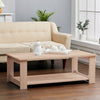 Modern Coffee Table 2-Tier Wooden Center Table Large Side Table Living Room