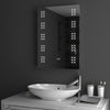 LED Light Up Bathroom Mirror Cabinet Hidden Shelf Shower Caddy with Clock/Socket