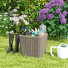 Outdoor Resin Storage Side Table 43L Patio Storage Box Small Outdoor Table