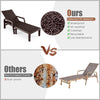 4 Positions Adjustable Chaise Lounge Chair Waterproof PP Patio Lounger Coffee