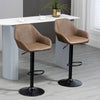 Adjustable Bar Stools Set of 2, Swivel Barstool W/ Footrest Dark Brown