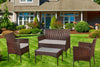 Rattan Sofa Table Chair Garden Furniture Outdoor Patio set 4 Piece brown