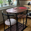 Kitchen Small Table and 2 Chairs Rustic Metal Compact Breakfast Dining Bar Set