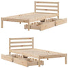 Bed Frame with Drawers 90x190 Solid Wood Pine Z1C3