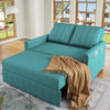 2 Seater Sofa Bed, Convertible Pull Out Sofa Bed with Adjustable Backrest, Green