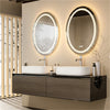 LUVODI Oval Dimmable Bathroom Illuminated LED Mirror & Double Lights Anti-Fog UK
