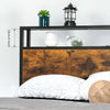 4ft6 Metal Bed Frame with Wood Headboard and Footboard/Heavy Duty Slat Support