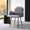 Grey Velvet Dining Chairs Metal Legs Modern Stylish Home Kitchen Lounge Office