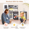 Kids Kitchen Playset w/ Realistic Lights-Brown