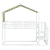 Bunk Bed House Cabin Bed 3FT Single Wooden Mid Sleeper Kids Unit With Stairs