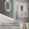 Bathroom Mirror With LED Lights Touch Shaver Socket Demister 3x Magnifying