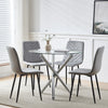Modern 5Pcs Round Dining Table and Chairs Set 4 for Dining Room Space Saving