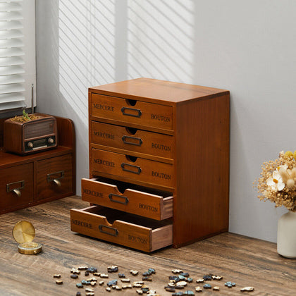 Mini Wooden Chest of Drawers Storage Cabinet Office Desktop Tidy Organiser Boxes