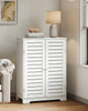 Mondeer Shutter Bathroom Storage Cabinet Floor Standing w/ 2 Adjustable Shelves
