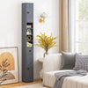 Bathroom Tall Cabinet Slim Freestanding Storage Organizer Cupboard With 2 Doors