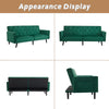 3 Seater Click Clack Sofa Velvet Mid Century Modern Couch with Solid Wooden Legs