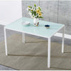 Modern White Dining Table Tempered Glass Kitchen Furniture For 4-6 Seater