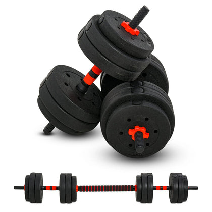 Adjustable 2-in-1 Barbell Dumbbell Weight Set Home Gym Fitness Equipment 25kg