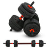 Adjustable 2-in-1 Barbell Dumbbell Weight Set Home Gym Fitness Equipment 25kg