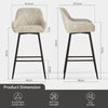 Bar Stools Set of 2 Faux Suede/ PU Leather Breakfast High Chairs Kitchen Pub