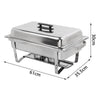 4-Pack 9L Chafer Silver Chafing Dish Buffet Set Stainless Steel Food Warmer Set