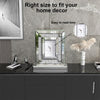 Sparkly Mirrored Crushed Crystal Filled Diamond Mantle Clock Glass Table Clock