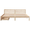 Bed Frame with Drawers 200x200 Solid Wood Pine C9K0