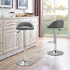 2pcs PU Leather Low Back Barstool Height Adjustable Swivel Stool Kitchen Chair