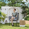Egg Chair with Cushion, Headrest, Grey, Refurbished