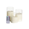 3 OR 5PCS LED Flameless Candles Remote Flickering Pillar Timer Battery Operated