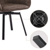 2x Brown Dining Chairs Swivel Faux Leather Padded Seat Dining room Modern