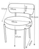 2 White Velvet Dining Chairs Velvet Seat Chairs Plush velvet seat and backrest